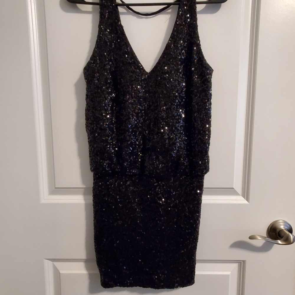 Astr black sequin sparkly dress